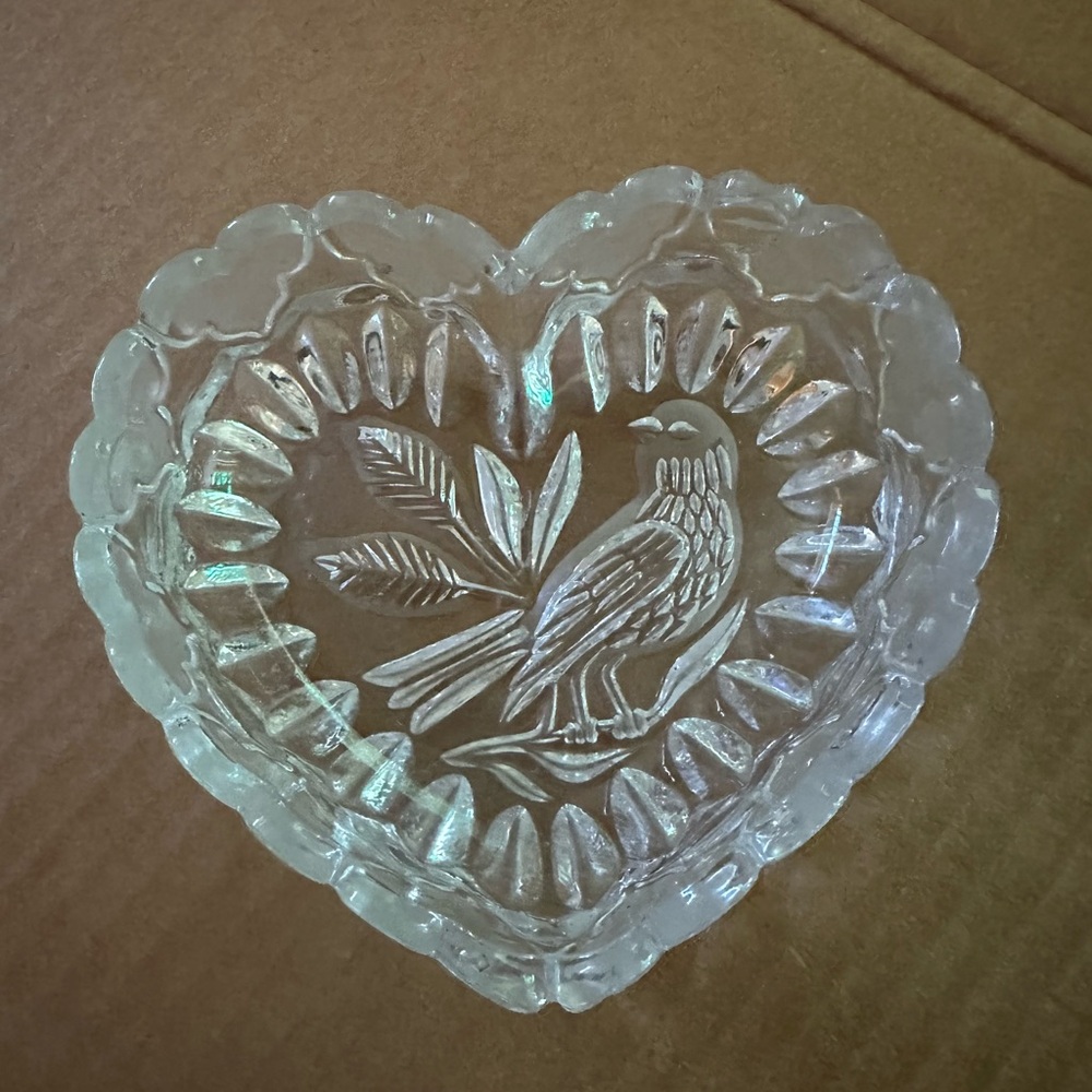 Heart-Shaped Glass Trinket Dish